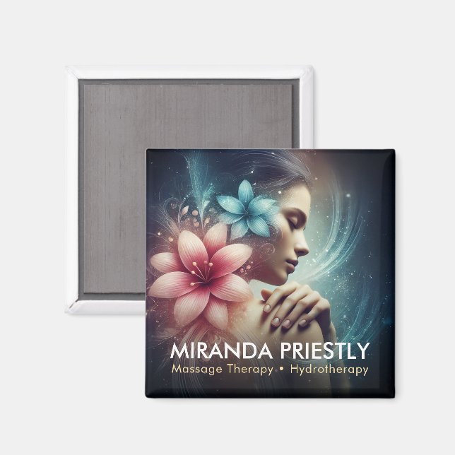 Imán Terapia Masajista Manos Curadoras Energía Spa Well (Anverso/Reverso)