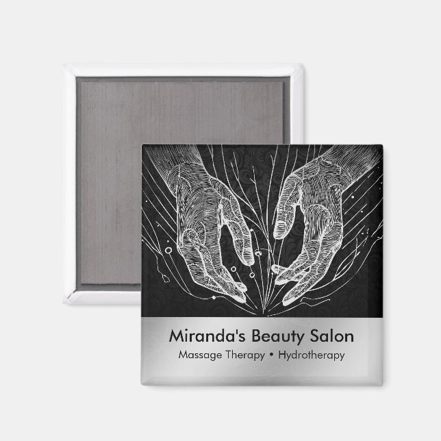 Imán Terapia Masajista Manos Curadoras Energía Spa Well (Anverso/Reverso)