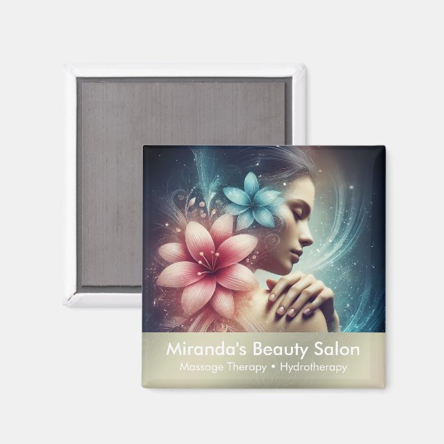 Imán Terapia Masajista Manos Curadoras Energía Spa Well (Anverso/Reverso)