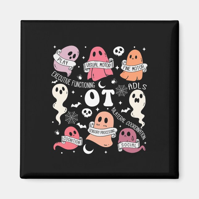 Imán Terapia ocupacional a OTA Halloween Spooky Cute (Frente)