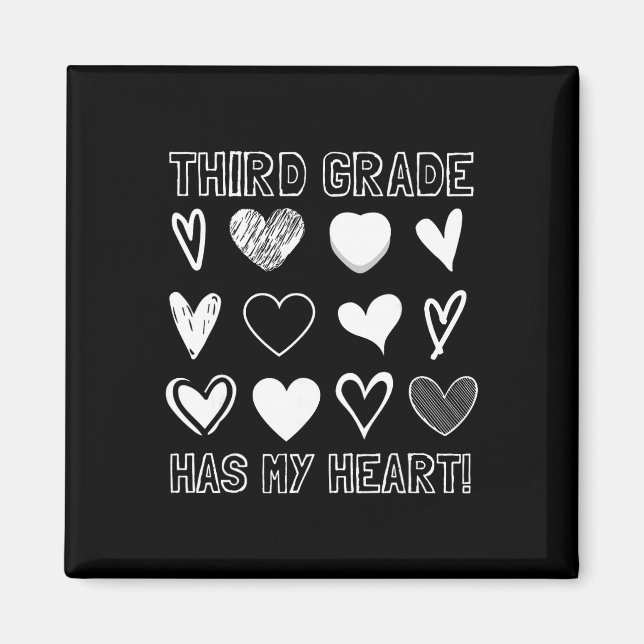 Imán Tercer Grado Tiene Mi Corazón Profesor de 3er Grad (Frente)