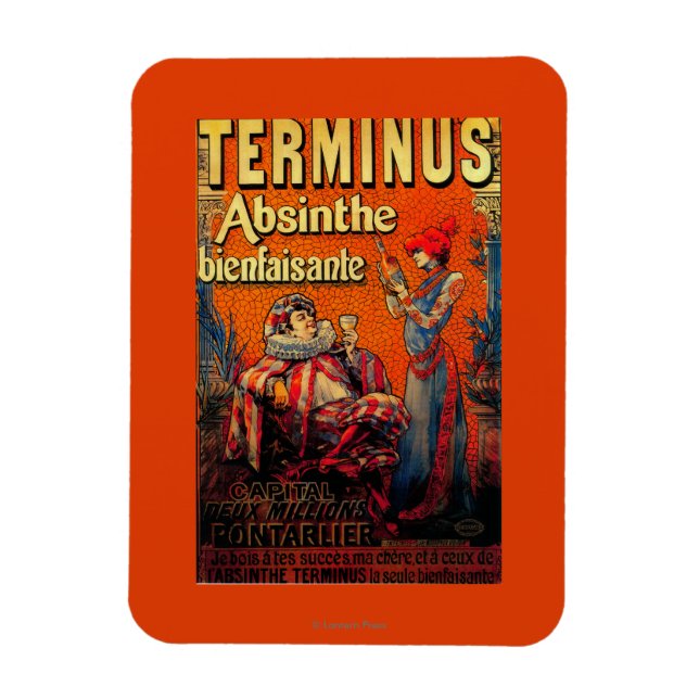 Imán Terminus Absinthe Vintage PosterEurope (Vertical)