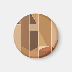 Imán Terracota Geométrica Abstracta Moderno de Medianos