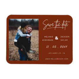 Imán Terracota Naranja quemado simple manuscrita Foto S