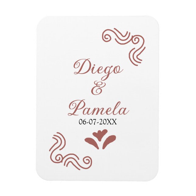 Imán Terracota pareja de bodas rústicos negros de Españ (Vertical)