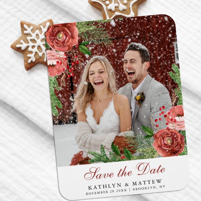 Imán Terracotta Navidades Florales Pine Bough Boda (Subido por el creador)