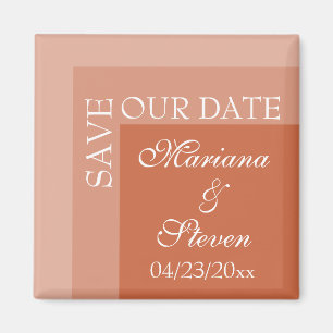 Imán Terracotta Simple Moderno Moda Script Boda