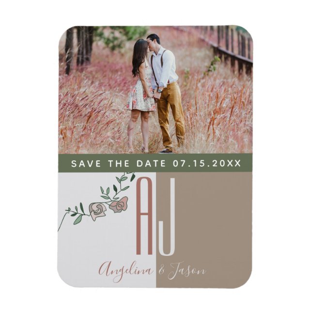 Imán Terracotta Wedding Save The Date Invitation (Vertical)