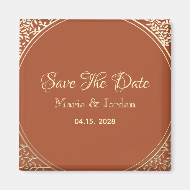 Imán Terracotta Wedding Save The Date Invitation Magnet (Frente)