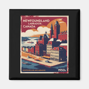 Imán Terranova y Labrador Canadá 1950 Tra de época