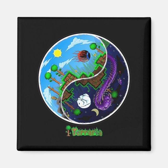 Imán Terraria Night And Day T Shirt  (Frente)