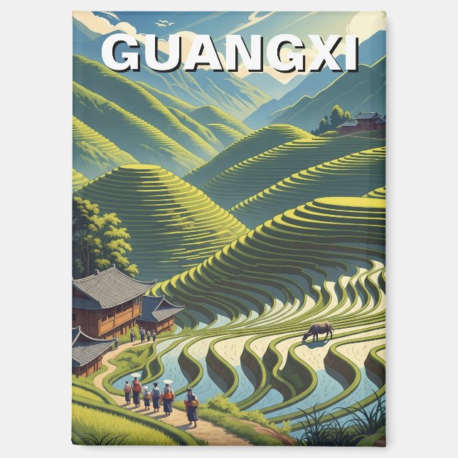 Imán Terrazas de arroz Longji Guangxi China (Anverso)