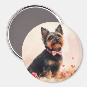 Imán Terrier Australiano con Rosas - Día de San Valentí