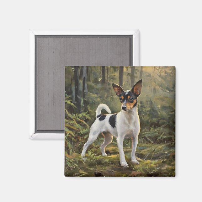 Imán Terrier de zorro de juguete (Anverso/Reverso)