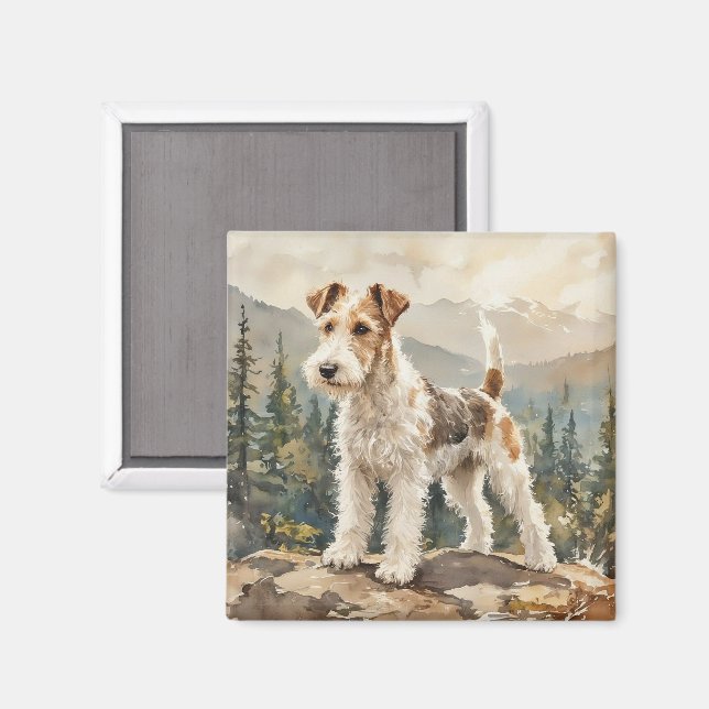 Imán Terrier de zorro de pelo duro (Anverso/Reverso)