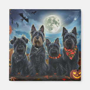 Imán Terrier Escocés Halloween Espeluznante