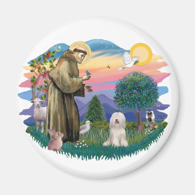 Imán Terrier tibetano (blanco) (Frente)