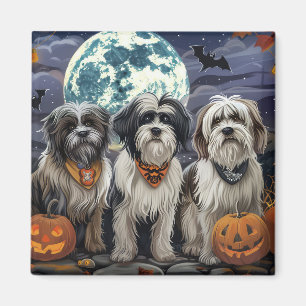 Imán Terrier Tibetano Halloween Espeluznante