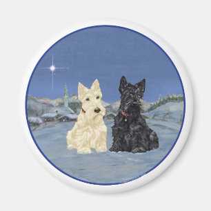 Imán Terriers escoceses negros y trigueños de invierno