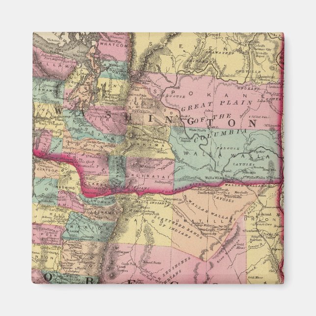 Imán Territorio de Oregón y Washington (Frente)