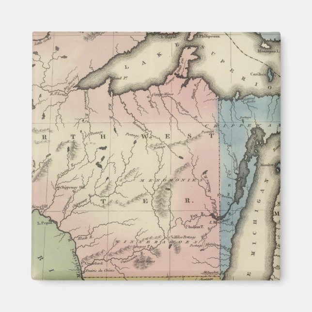 Imán Territorios del Noroeste y Michigan (Frente)