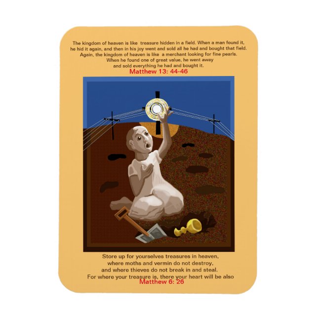 Imán Tesoro en un campo (Vertical)