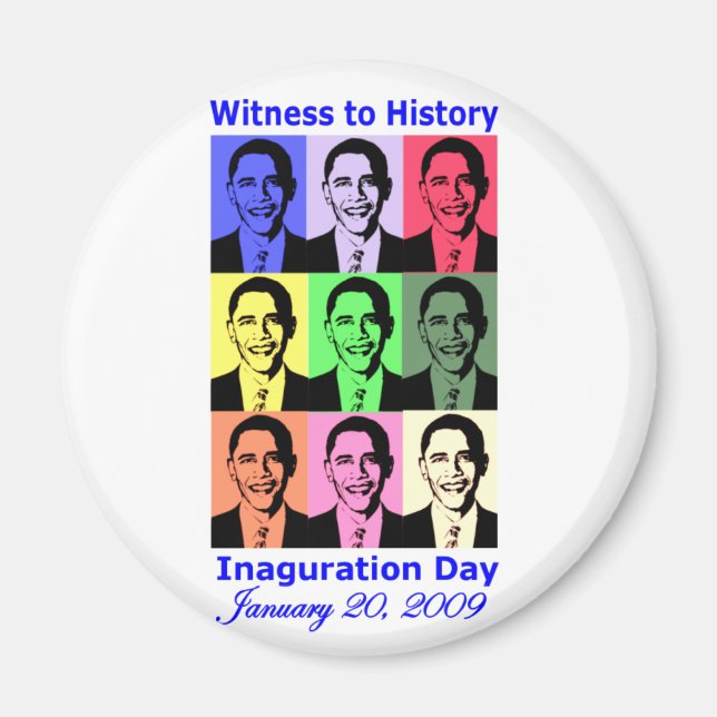 Imán Testigo de la historia: Inauguración de Obama (Frente)
