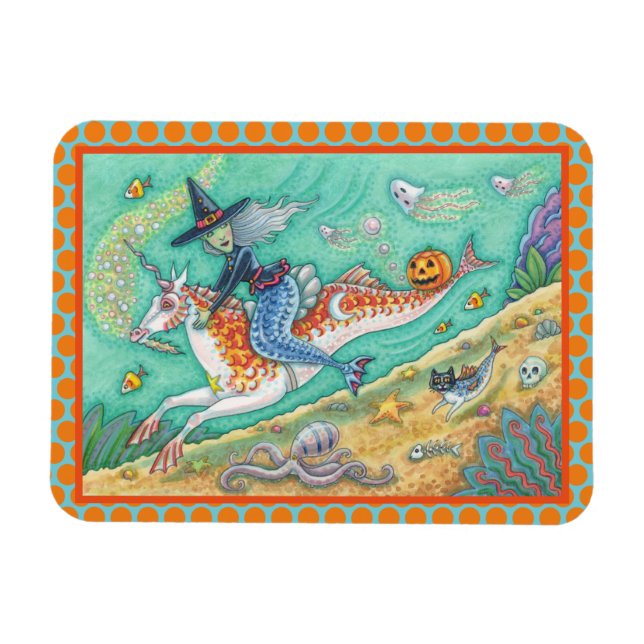IMÁN TESTIGO MERMAID, HALLOWEEN MERHORSE FANTASY MAGNET (Horizontal)