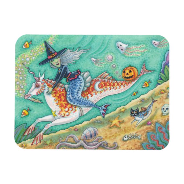 IMÁN TESTIGO MERMAID, HALLOWEEN MERHORSE FANTASY MAGNET (Horizontal)