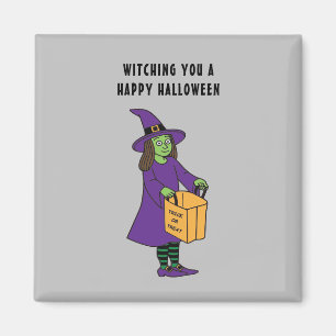 Imán Testigo Un Feliz Pun De Brujas De Halloween Dicien