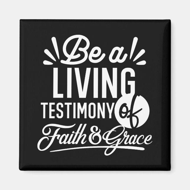 Imán Testimonio de vida espiritual Fe y Gracia Cita (Frente)