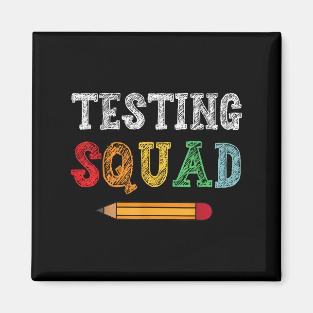 Imán Testing Squad Costume Test Day Teacher Student Fun (Frente)