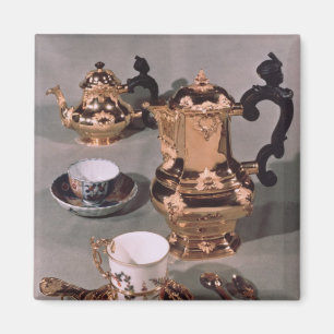 Imán Tetera, tazón de azúcar, olla de chocolate y jarra