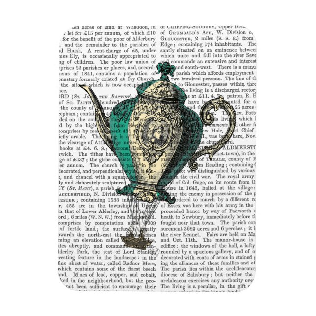 Imán Tetera voladora 1 verde y amarillo (Vertical)