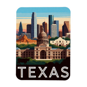Imán Texas EE. UU. Grandes carreteras de la ciudad y vi