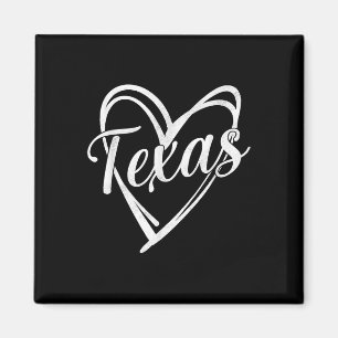 Imán Texas Heart Name Design Retro Style Graphical Men