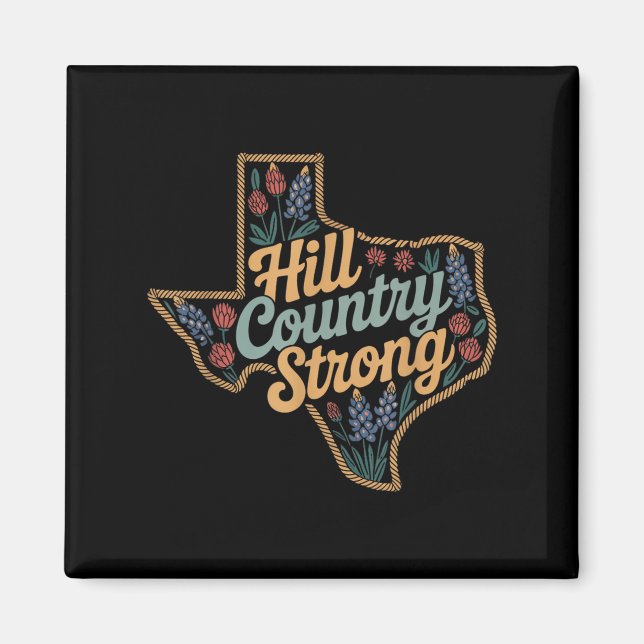 Imán Texas Hill Country 2025 Texas Strong Retro Motivat (Frente)