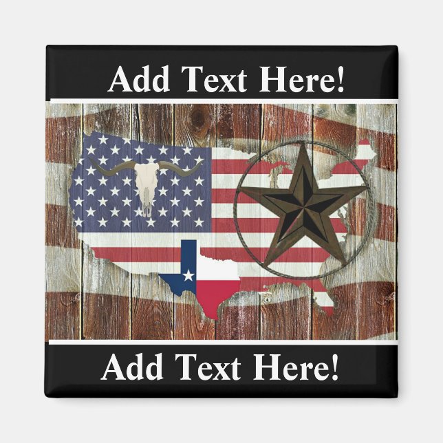 Imán Texas Lone Star Texas Long Horn (Frente)