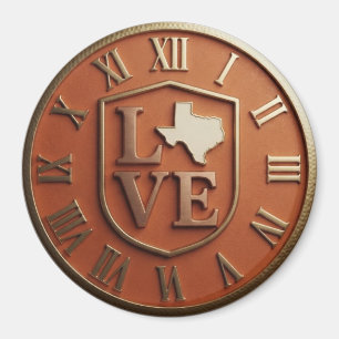 Imán Texas Love Shield Orange Gold