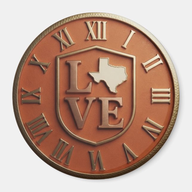 Imán Texas Love Shield Orange Gold (Frente)
