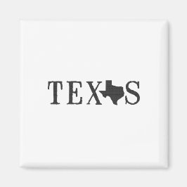 Imán Texas Name with State Shaped Letter Word Art