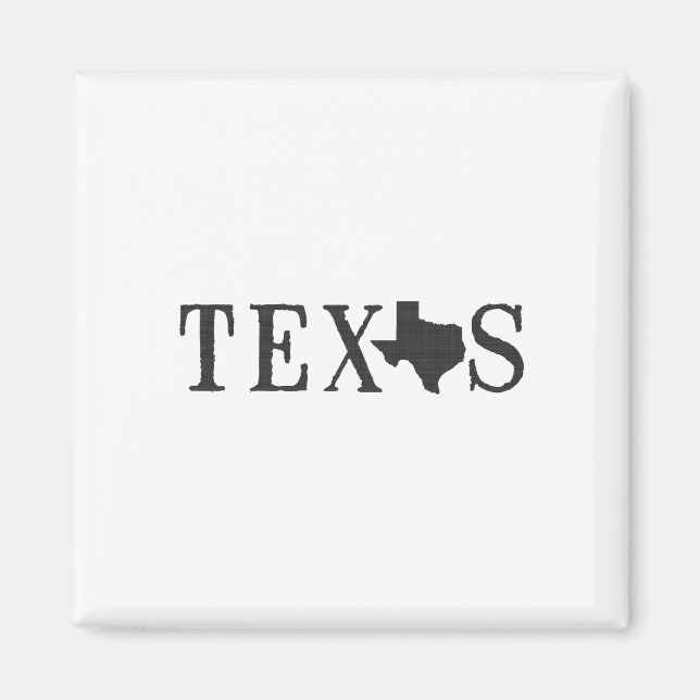 Imán Texas Name with State Shaped Letter Word Art (Frente)