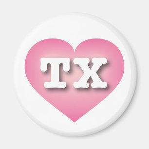 Imán Texas Pink Fade Heart - Amo TX