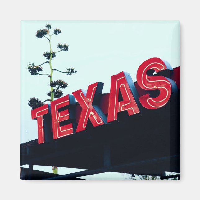 Imán Texas Red Neon Lights USA America (Frente)