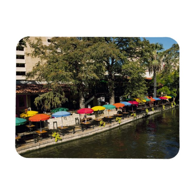 Imán Texas, Riverwalk, cenando al borde del río (Horizontal)