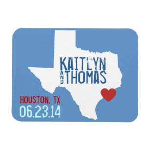 Imán Texas Save the Date - Ciudad Personalizable
