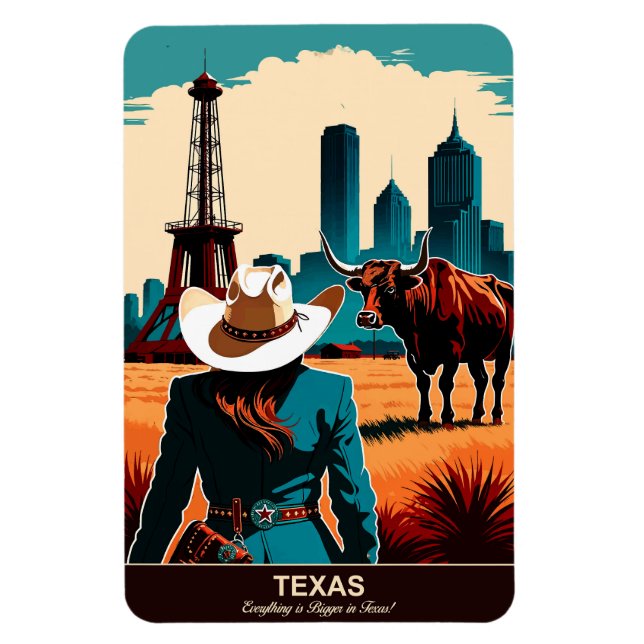 Imán Texas: Todo es más grande en Texas Flexible (Vertical)