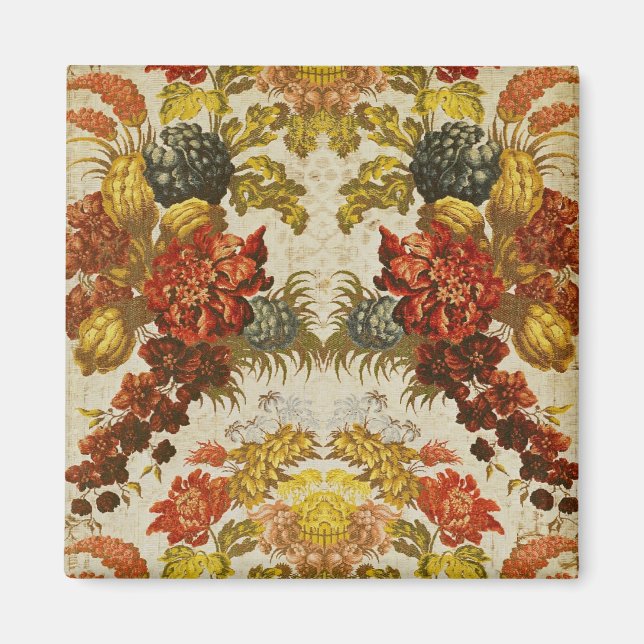 Imán Textil con un patrón floral repetido (Frente)