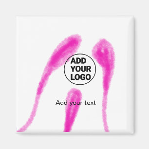 Imán texto abstracto de acuarela rosa simple agregue su