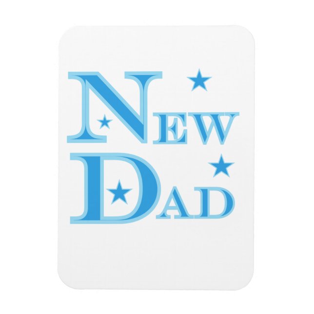 Imán Texto azul Nuevos regalos para papá (Vertical)